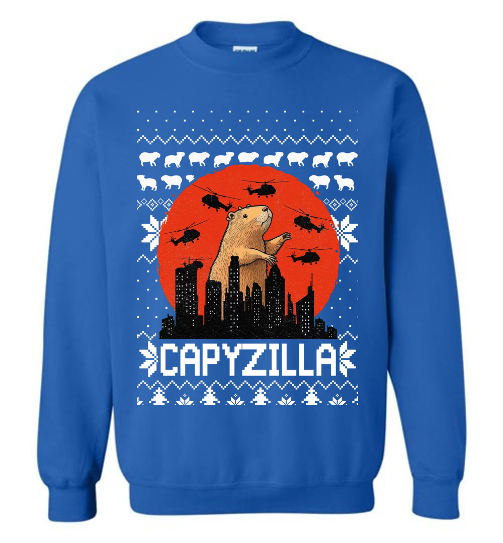 Funny Monster Capybara Womens Ugly Christmas Sweater - variant image 1