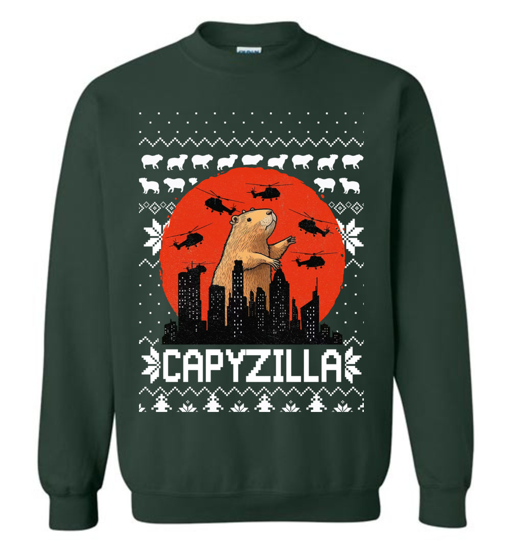 Funny Monster Capybara Womens Ugly Christmas Sweater