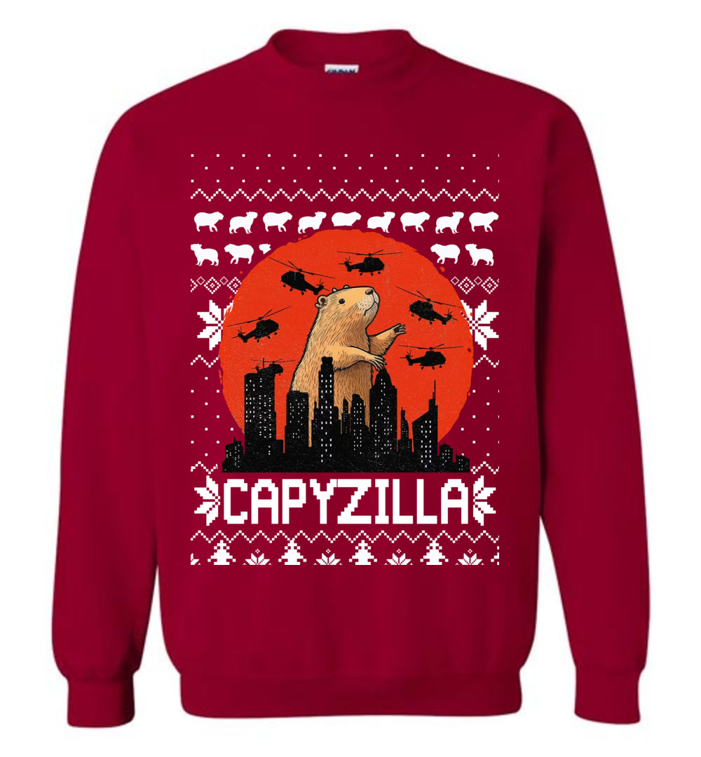 Funny Monster Capybara Womens Ugly Christmas Sweater