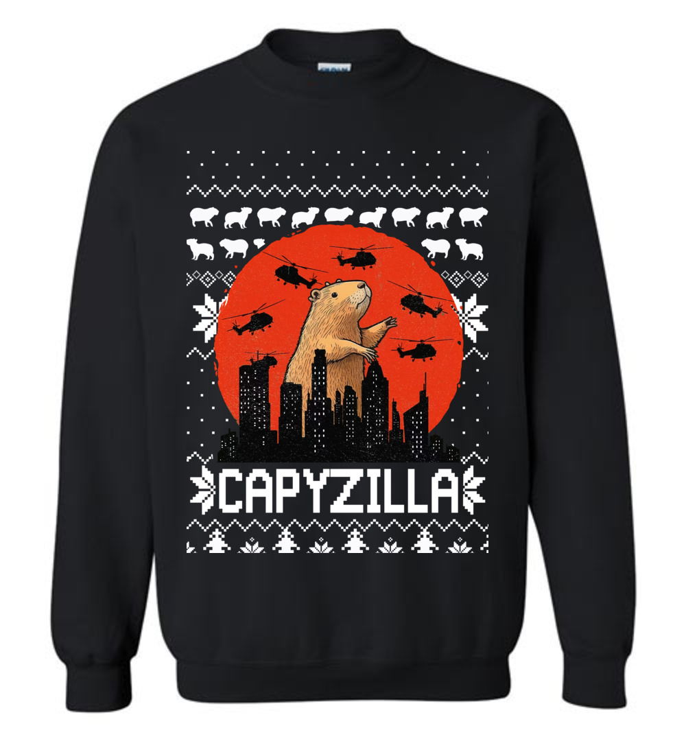Funny Monster Capybara Womens Ugly Christmas Sweater