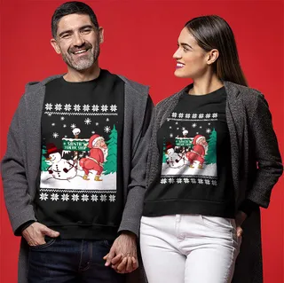 Naughty Snowman Santa Twerking Ugly Sweatshirt