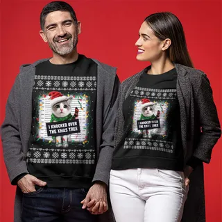 Kitten Trouble Funny Christmas Sweatshirts