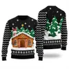 Classic Gingerbread House Holiday Sweater Black - variant image 1