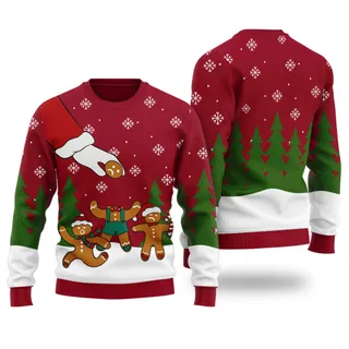 Ugly Gingerbread Christmas Sweater Adults Cardinal Red