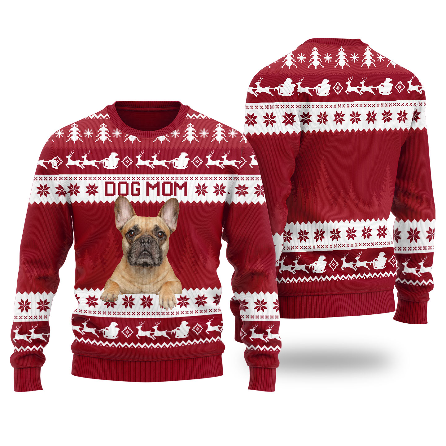 Womens Dog Mom Personalized Ugly Christmas Cardinal Red - variant image 1