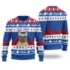 Mens Dog Dad Custom Ugly Christmas Sweater Royal - variant image 1