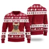 Mens Dog Dad Custom Ugly Christmas Sweater Cardinal Red - variant image 1