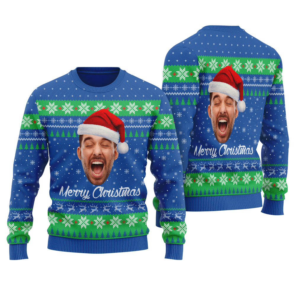 Merry Christmas Personalized Christmas Sweater Royal - variant image 1