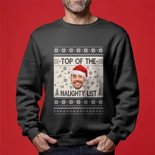 Top Of The Nice List Custom Ugly Christmas Sweater For Men