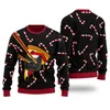 Funny Pizza Cat With Laser Eyes Christmas Sweater Black - variant image 1