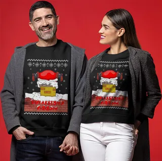 Upside Down Merry Christmas Ugly Christmas Sweater For Couples