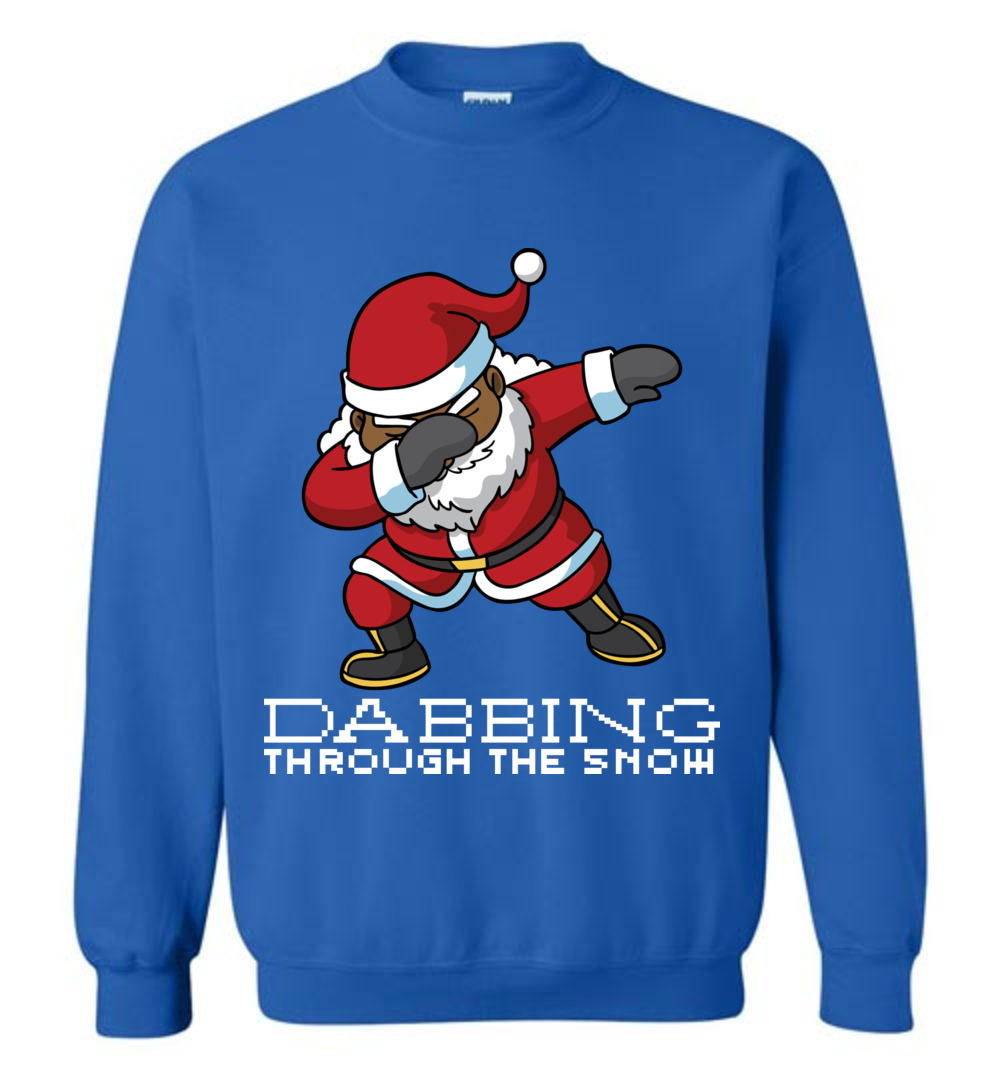 Dabbing Black Santa Christmas Sweater For Men - variant image 1