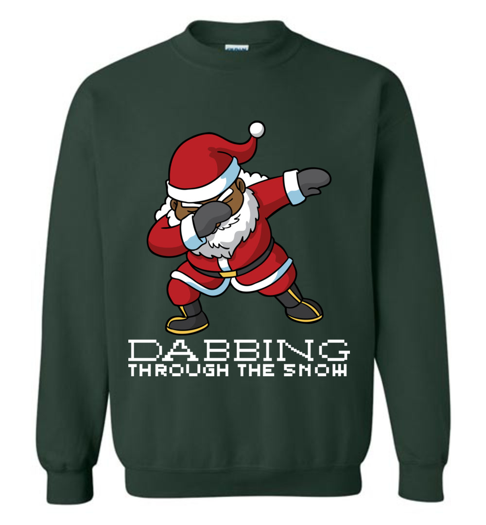 Dabbing Black Santa Christmas Sweater For Men