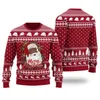 African American Santa Claus Cardinal Red Ugly Christmas Sweater - variant image 1