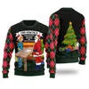 Funny Santa Car Rentals Ugly Christmas Sweater Forest Green - variant image 1
