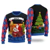 Funny Believe in Yourself Santa Ugly Christmas Sweater Royal - variant image 1