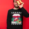 Funny Santa Sleigh Station Men's Ugly Christmas Sweater