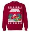 Funny Santa Sleigh Station Men's Ugly Christmas Sweater