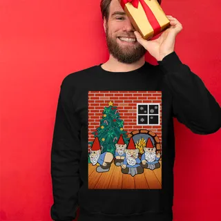 Naughty Gnome Men's Ugly Christmas Sweater