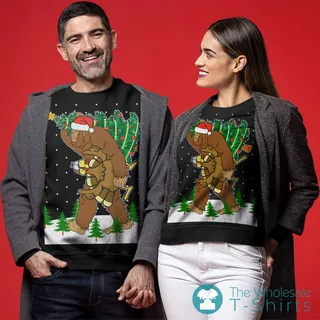 Bigfoot Stole Thanksgiving Ugly Christmas Sweater
