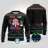 Santa Loves Peace Hip Hop Christmas Sweater Black - variant image 1