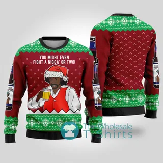 Samuel Jackson Beer Drink Ugly Christmas Sweater Cardinal Red