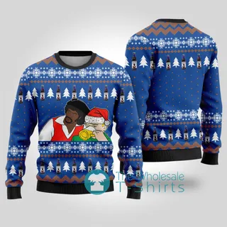 Inappropriate Samuel Jackson Drink Beer Ugly Christmas Sweater Royal
