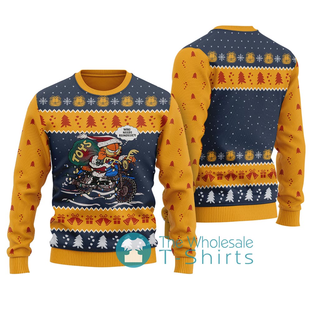 Garfield Cat Ugly Christmas Sweater Navy - variant image 1