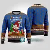Merry Kissmyass Dirty LGBT Santa Sweater Royal - variant image 1