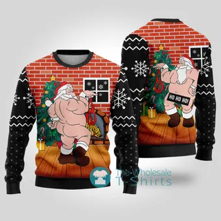 Naughty Santa Ugly Sweater Black