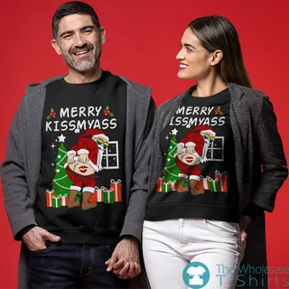 Merry Kissmyass Dirty LGBT Santa Sweater