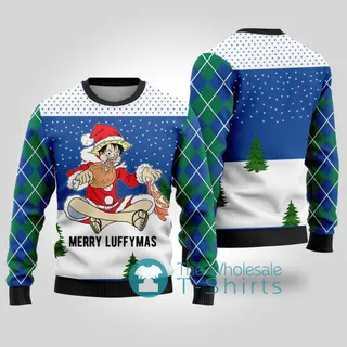 Merry Luffymas One Piece Ugly Christmas Sweater Royal
