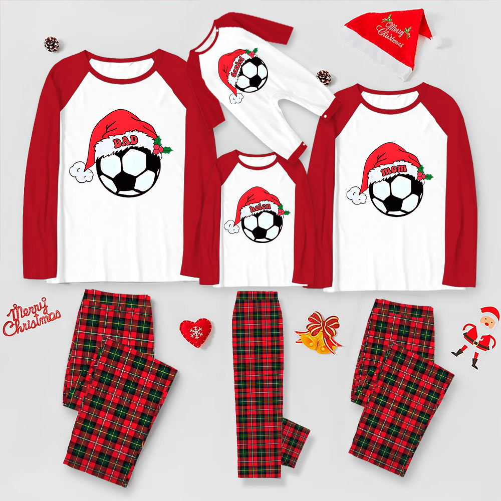 Personalized Soccer Matching Family Christmas Pajamas With Name