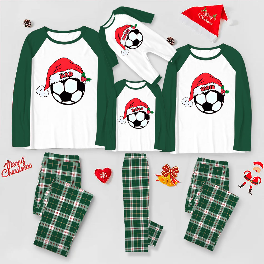 Personalized Soccer Matching Family Christmas Pajamas With Name