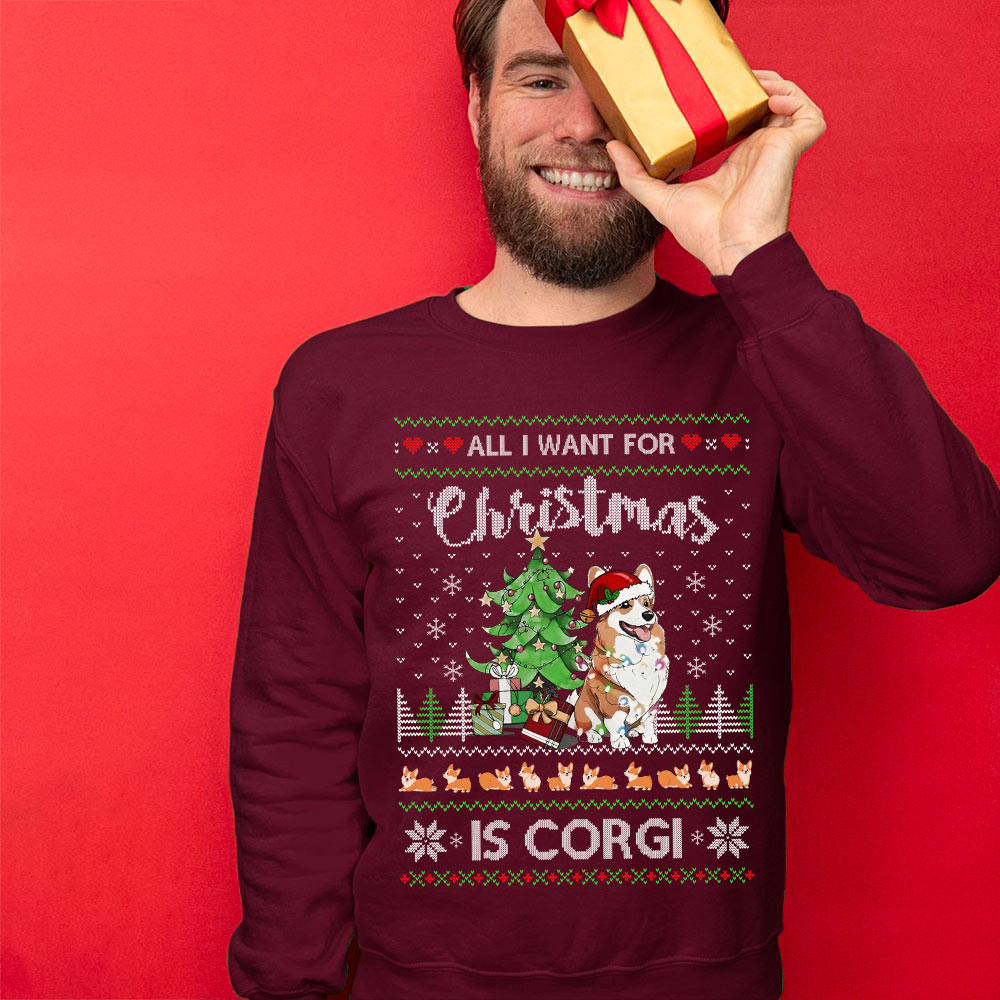 All I Want For Christmas Is Corgi Men's Ugly Sweater