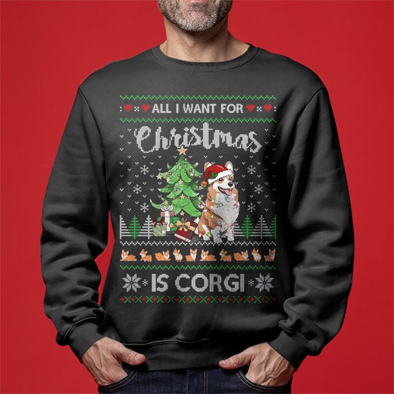 All I Want For Christmas Is Corgi Men's Ugly Sweater