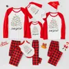 Festive Lets Get Lit Christmas PJs Family With Xmas Tree Buffalo Plaid