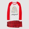 Festive Lets Get Lit Christmas PJs Family With Xmas Tree Buffalo Plaid