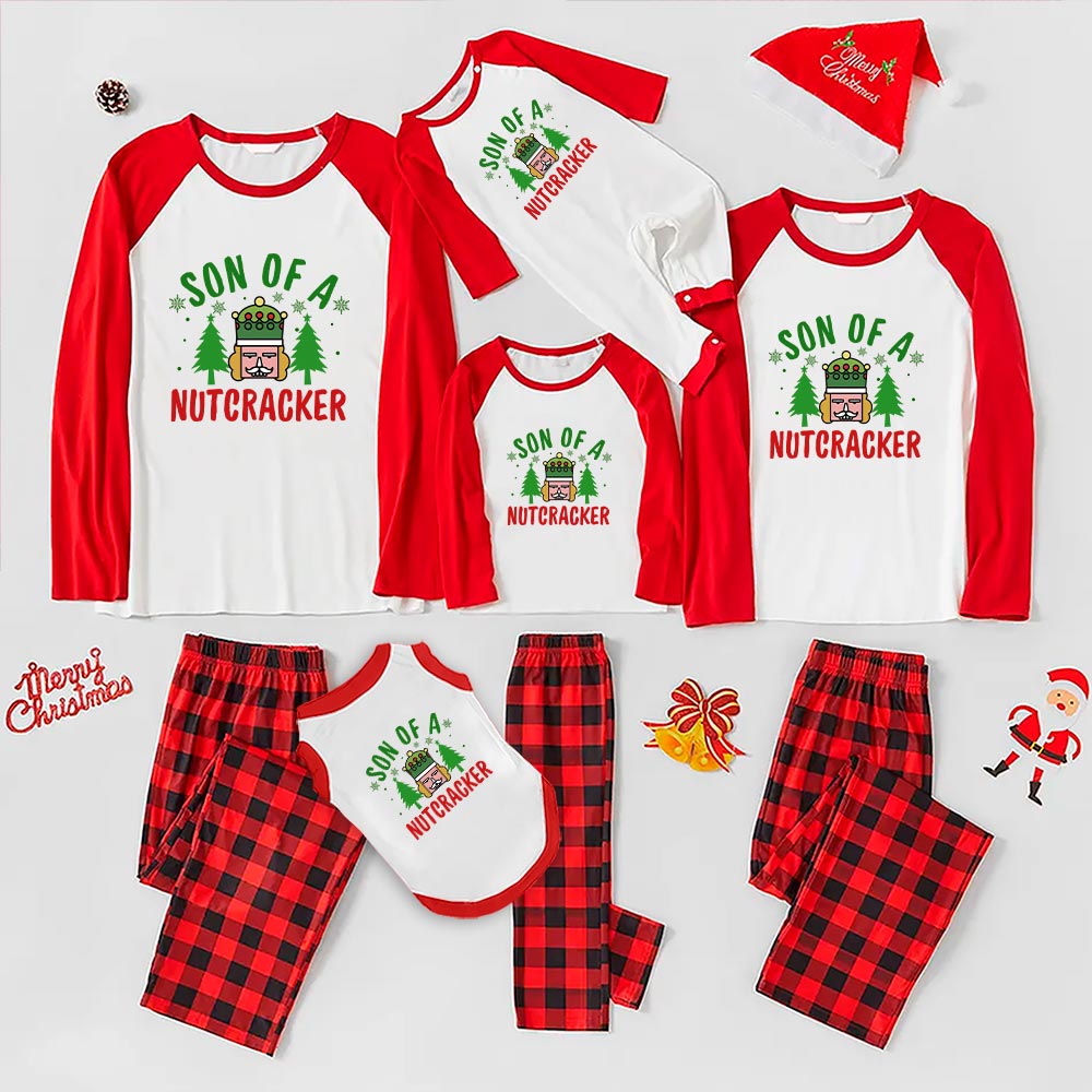 Son Of Nutcracker Christmas Themed Pajama Sets Red