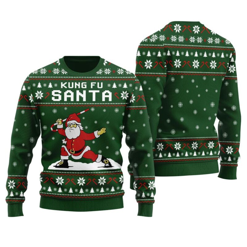 Kungfu Santa Men's Christmas Sweater