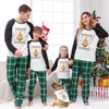Unique Pizza Family Christmas Pajamas Plaid Green