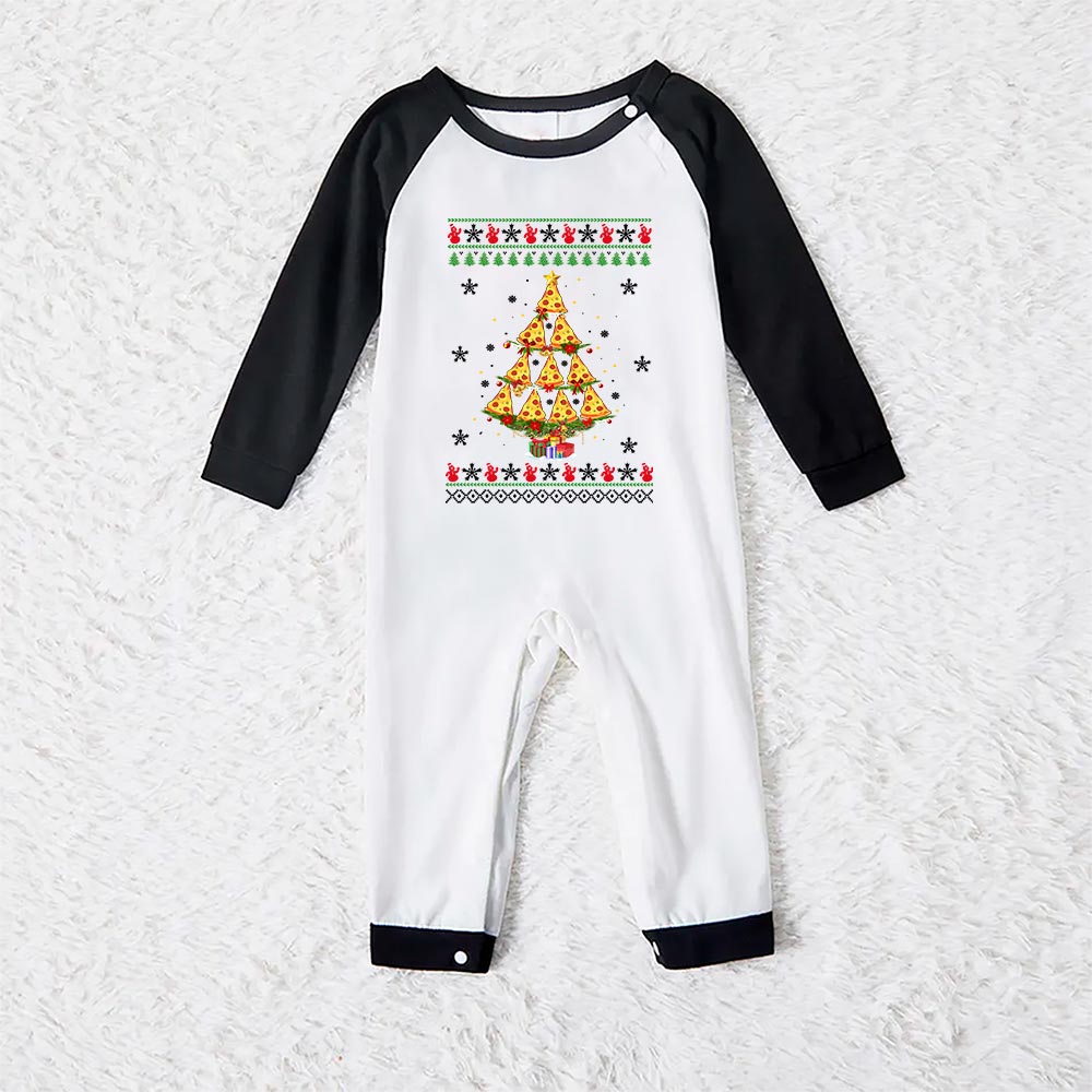 Unique Pizza Family Christmas Pajamas Plaid Green