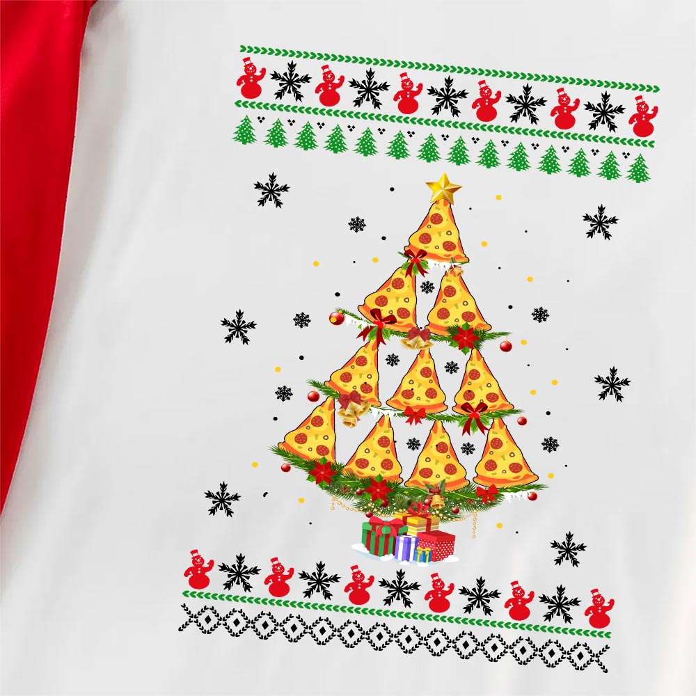 Matching Pizza Family Christmas Pj Red Plaid