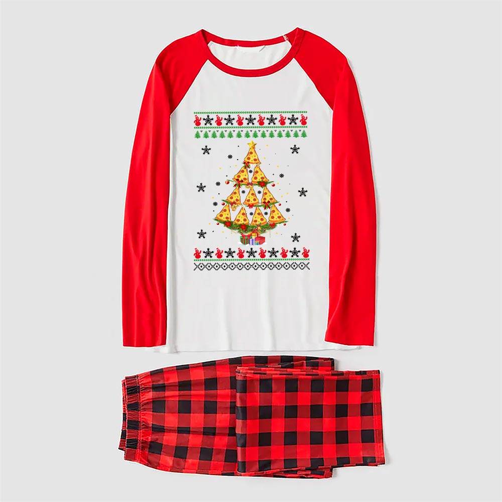 Matching Pizza Family Christmas Pj Red Plaid