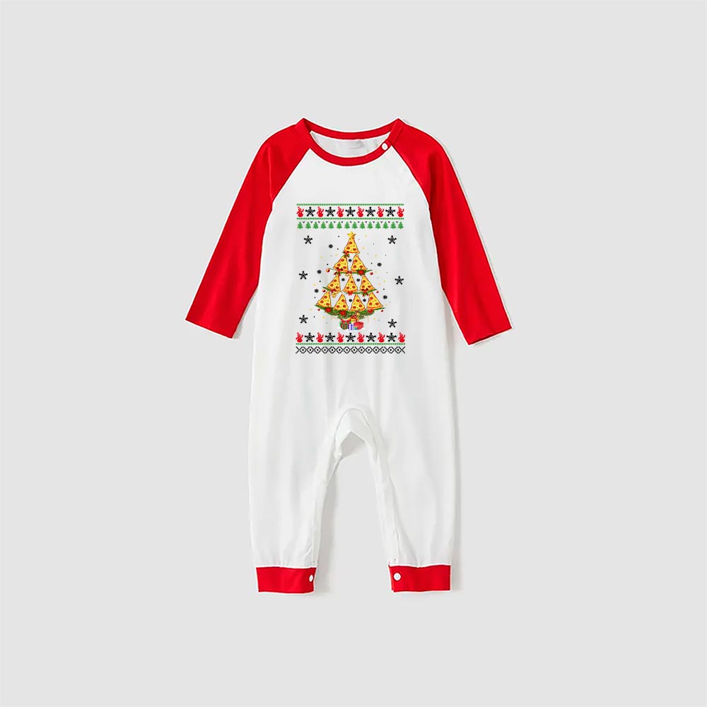 Matching Pizza Family Christmas Pj Red Plaid
