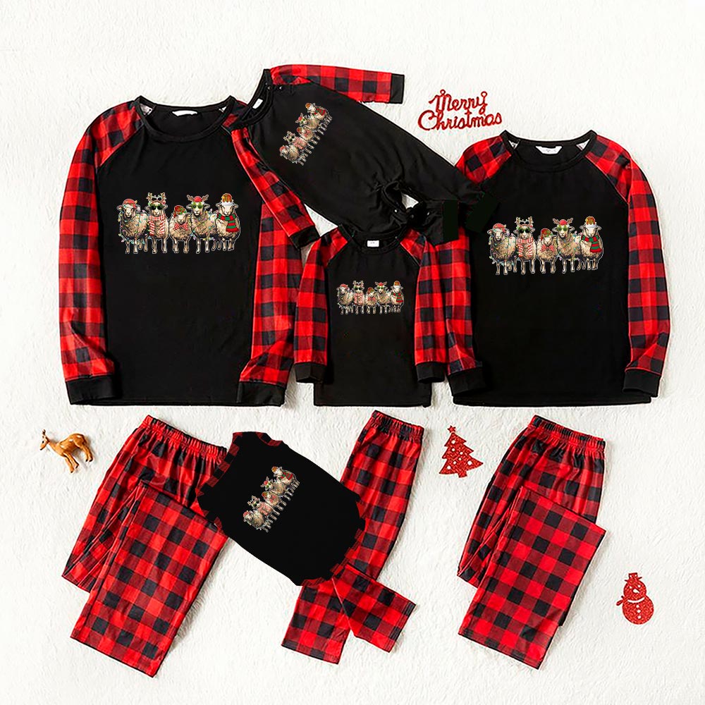 Matching Sheep Pajamas For Family Christmas Plaid