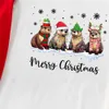 Festive Otters Christmas Pj For Family Red White Plaid