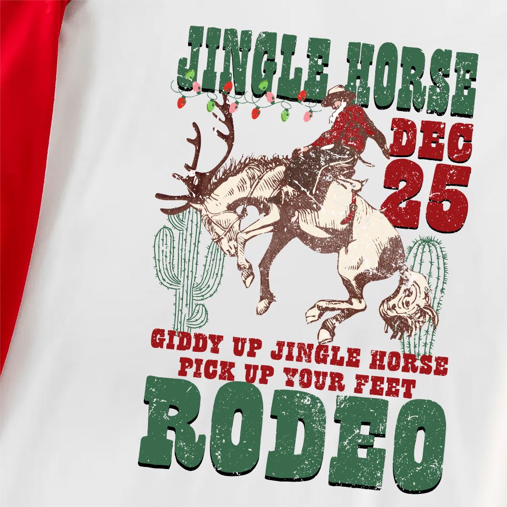 Jingle Horse Matching Pajamas Christmas Cowboy Santa Red And White