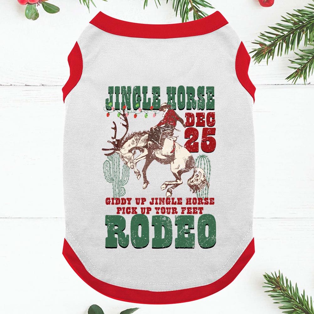 Jingle Horse Matching Pajamas Christmas Cowboy Santa Red And White
