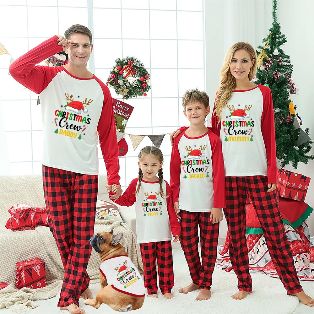 Festive Cousin Crew Christmas Pajamas With Names Red - variant image 1